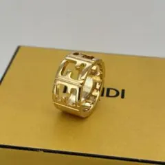 美品 FENDI FFリング ゴールド