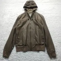 希少✨トゥモローランド　ラムレザー　ジャケット　ジップパーカー　ブラウン系　M