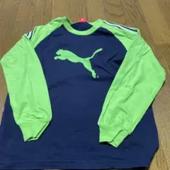 PUMA 長袖ラグランTシャツ ネイビー/グリーン