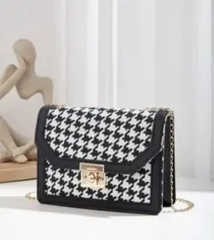 新品未使用品*ハウンドトゥースパターン*ショルダーバッグ