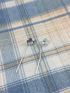 S925シルバー キュービックジルコニア ピアス シンプル ラグジュアリー