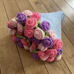 かぎ針編み花束ブランケットブーケブランケットバラマルチカバー枯れない花束