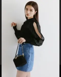 snidel ショルダーオープンシアーニットプルオーバー