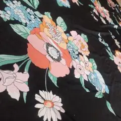 レア‼️カネボウ　ミッドセンチュリー　花柄はぎれ　サイケデリック