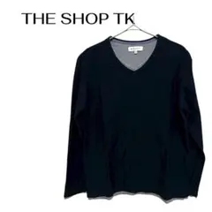B0124THE SHOP TK長袖カットソーTシャツボーダーVオフィスカジのサムネイル