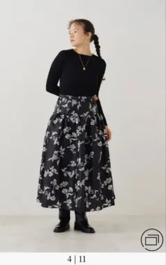 Pasand フラワープリント フレアスカートのサムネイル