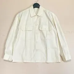 GU メンズ クリーム色 ボタン付きシャツ ジャケット
