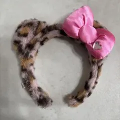 usj ハローキティカチューシャ　ピンクヒョウ柄