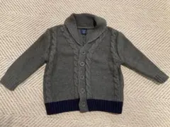 美品 baby Gap カーディガン セーター グレー ケーブル 90 90cm