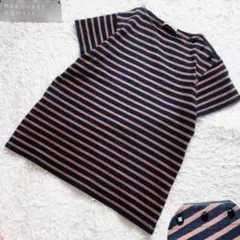 9 MARGARET HOWELL 半袖 Tシャツ ボーダー 肩ボタン フランスのサムネイル