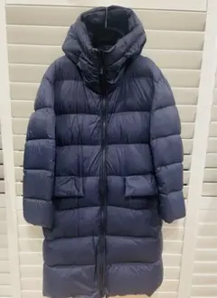 【人気】ユニクロ+J ネイビー フード付き ダウンコート