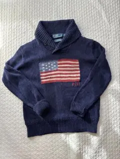 Polo by Ralph Lauren 星条旗ネイビー セーター S