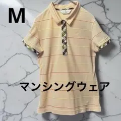 マンシングウェア M 半袖ポロシャツ ボーダー ゴルフウェア レディースのサムネイル