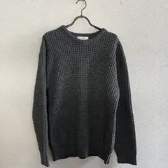 INHERIT グレー 編み込み　ニットセーター