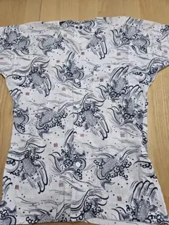 鯉口シャツ　ダボシャツ　鯉 Vネック　お祭り　東京小粋　小　白　子ども　160