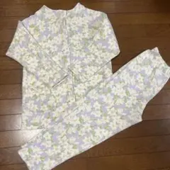 Wacoal souricere 花柄　ルームウェア 上下　薄紫　M 綿