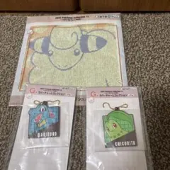 ポケモン　一番くじ　I賞ハンドタオル　G賞ラバーチャーム3点セット