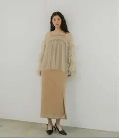 ANDRÉSD アンドレスド　チュールトップス　ベージュ
