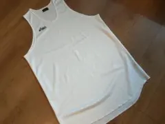 新品 ASICS アシックス タンクトップ ホワイト 練習用 部屋着 吸汗速乾