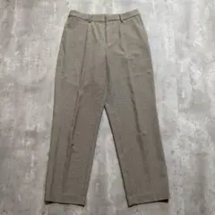 美品 UNIQLO 千鳥格子パンツ L ブラウン系 テーパード きれいめ