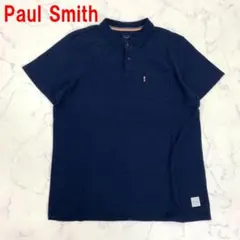 A5780 ポールスミス 半袖ポロシャツ 綿 胸ポケット 紺 ネイビー LL