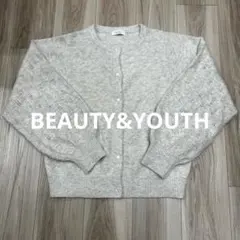 ✨ BEAUTY&YOUTH ケーブル透かし編み ニットカーディガン ベージュ