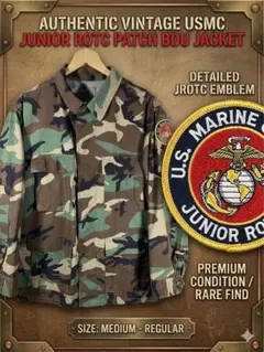 米軍実物 BDUジャケット ウッドランドカモ M-R 海兵隊 JROTC 迷彩