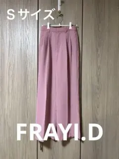 FRAYI.Dハイウエスト2タック.ピンクワイドレッグ スラックスＳサイズ