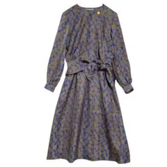 Junefum 　オンワード　ボタニカル柄 リボンロングワンピース　7 / S