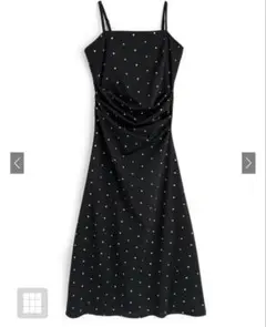 ドット柄ドレープキャミソールワンピース[dh1425]