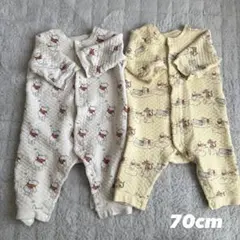 ユニクロ　キルトパジャマ　カバーオール　70 80 ブーさん　ディズニー　ベビー