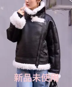 MONOMART ヴィンテージライク ショート丈フェイクムートンジャケット