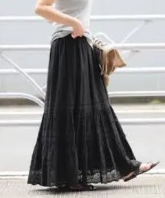 ジャーナルスタンダード レリューム コットンボイルタック刺繍ロングスカート