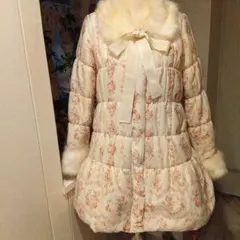 リズリサLIZLISAバラ柄Aラインダウンコート