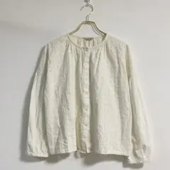 【サマンサモスモス】アイボリー 刺繍入り 長袖シャツ カットソー フリーサイズ
