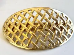 未使用 大きな透かしゴールドカラー レトロモダン 髪飾り ヘアバレッタ