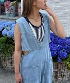 【完売品】CIAOPANIC サイドカットアウト2WAYデニムサロペット