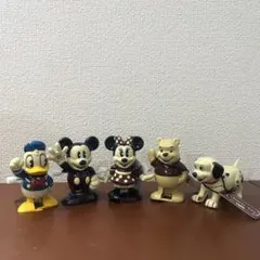 【レア】ディズニー ゼンマイ仕掛けレトロフィギュア　全5種セット　コンプリートのサムネイル