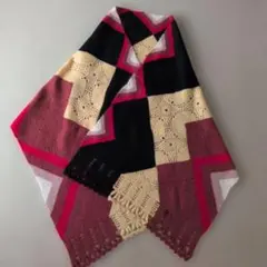 ジグザグパターンの大判ショール