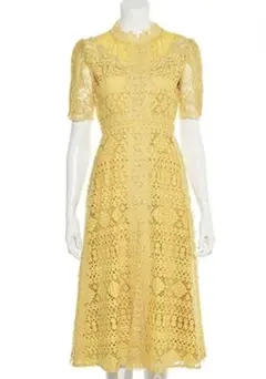 スナイデル　レース　ロングワンピース　イエロー