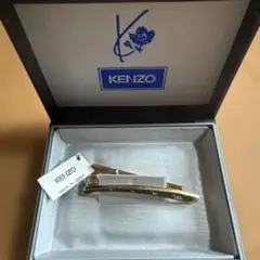 KENZO ✴︎ヴィンテージ✴︎【新品未使用】ネクタイピン ゴールド グリーン 花柄のサムネイル