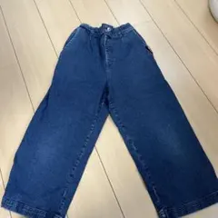 値下げ！PINK-latte デニム　ワイドパンツ xxs 140 ベルト付き