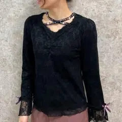 axesfemme アクシーズファム 総レース ブラウス ラッパスリーブy2kのサムネイル
