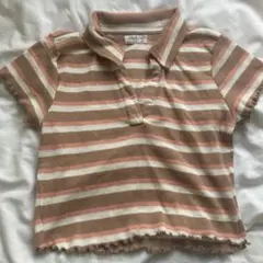 ストライプ 半袖ポロシャツ