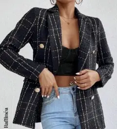 【SHEIN】ダブルブレストツイードブレイザーズ