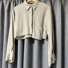 ZARA ストライプシャツ グレー