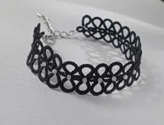 ハンドメイドのタティングレースチョーカーです。