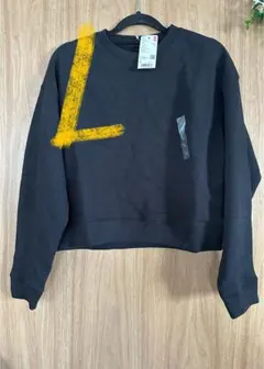 UNIQLO ユニクロ クロップドスウェットシャツ ブラックWOMAN L