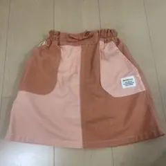 BEAMS miniツートンカラー スカート (オレンジ・ピンク)