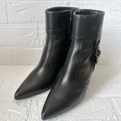 DIANA アンクルブーツ ブラック 24cm ポインテッドトゥ ブーツ